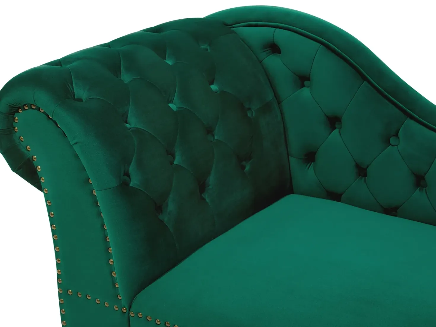 Chaise longue versione sinistra NIMES Velluto Verde scuro