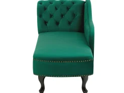 Chaise longue versione sinistra NIMES Velluto Verde scuro