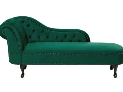 Chaise longue versione sinistra NIMES Velluto Verde scuro