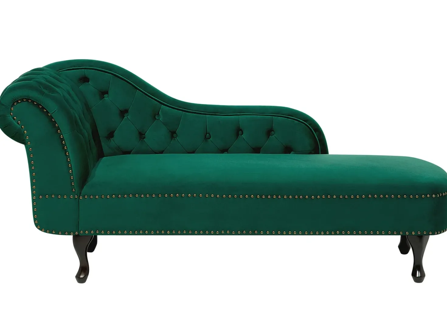 Chaise longue versione sinistra NIMES Velluto Verde scuro