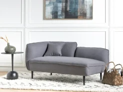 Chaise longue versione sinistra CHEVANNES Bouclé Grigio scuro