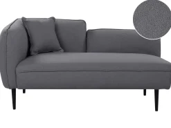 Chaise longue versione sinistra CHEVANNES Bouclé Grigio scuro