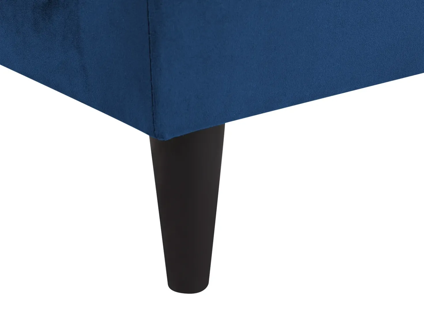 Chaise longue versione sinistra LUIRO Velluto Blu marino con contenitore