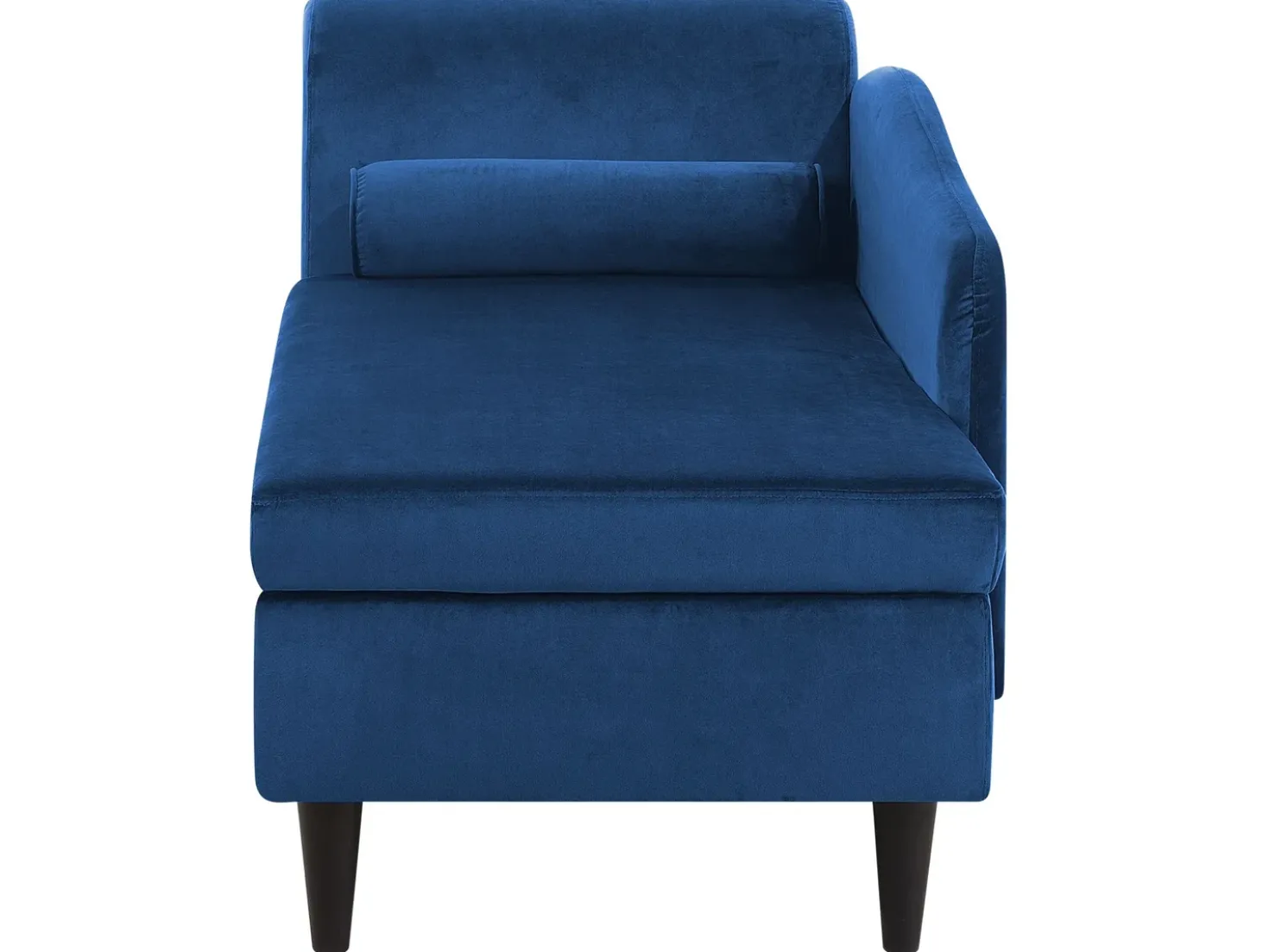 Chaise longue versione sinistra LUIRO Velluto Blu marino con contenitore