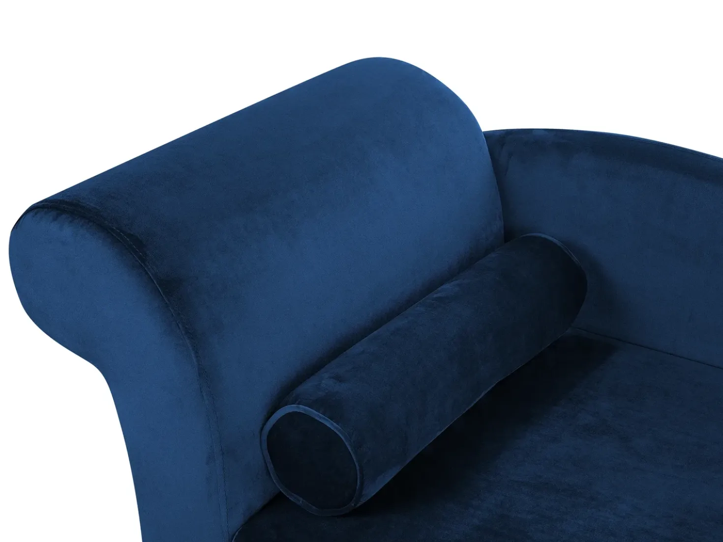 Chaise longue versione sinistra LUIRO Velluto Blu marino con contenitore