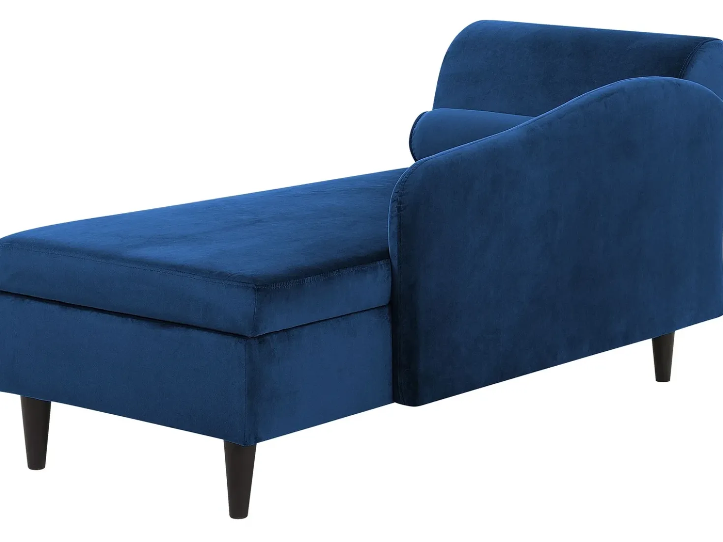 Chaise longue versione sinistra LUIRO Velluto Blu marino con contenitore