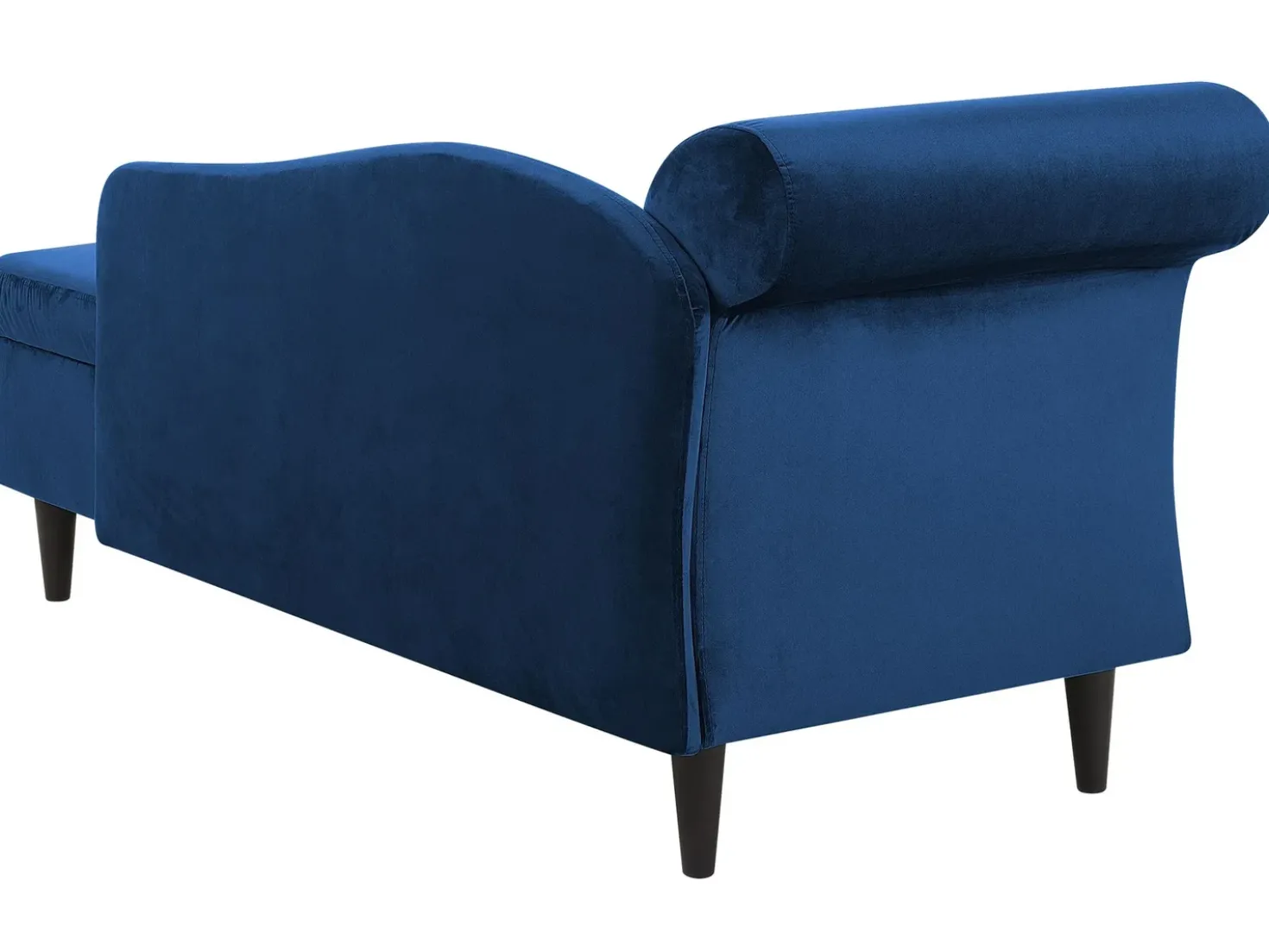 Chaise longue versione sinistra LUIRO Velluto Blu marino con contenitore