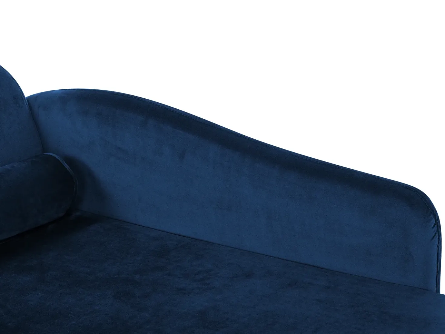 Chaise longue versione sinistra LUIRO Velluto Blu marino con contenitore