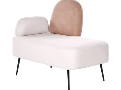 Chaise longue versione sinistra ARCEY Tessuto Marrone