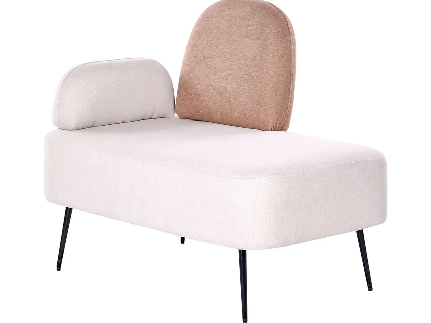 Chaise longue versione sinistra ARCEY Tessuto Marrone
