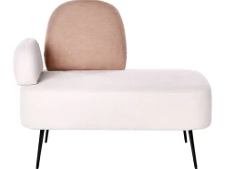 Chaise longue versione sinistra ARCEY Tessuto Marrone