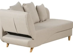Chaise longue versione sinistra MERI Lino sintetico Beige con contenitore