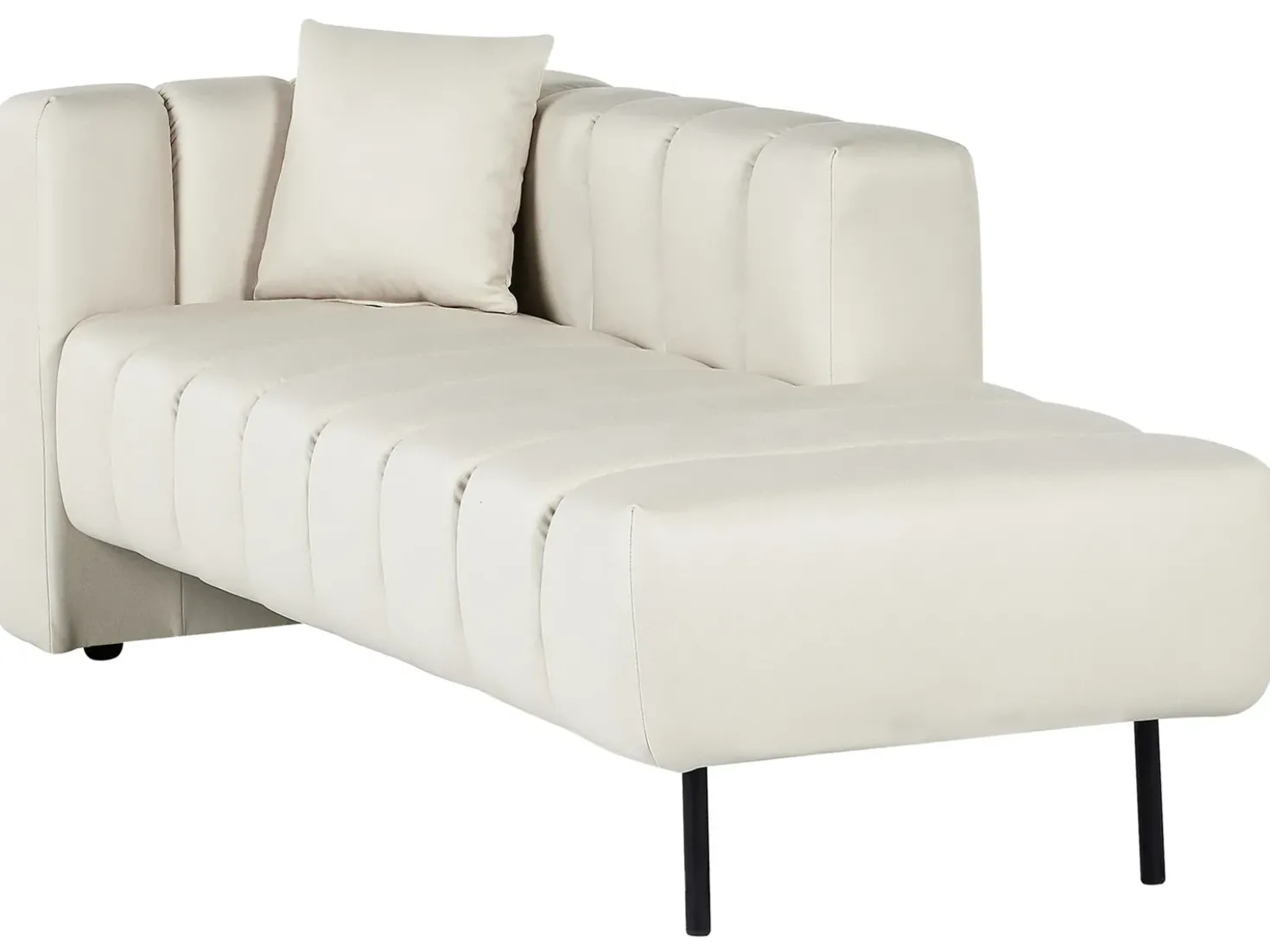 Chaise longue versione sinistra LANNILS Tessuto Bianco sporco