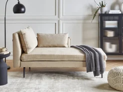 Chaise longue versione sinistra YERRES Tessuto Beige