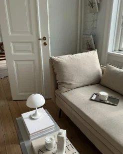 Chaise longue versione sinistra YERRES Tessuto Beige