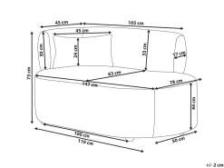 Chaise longue versione sinistra VANVEY Velluto a coste Rosso