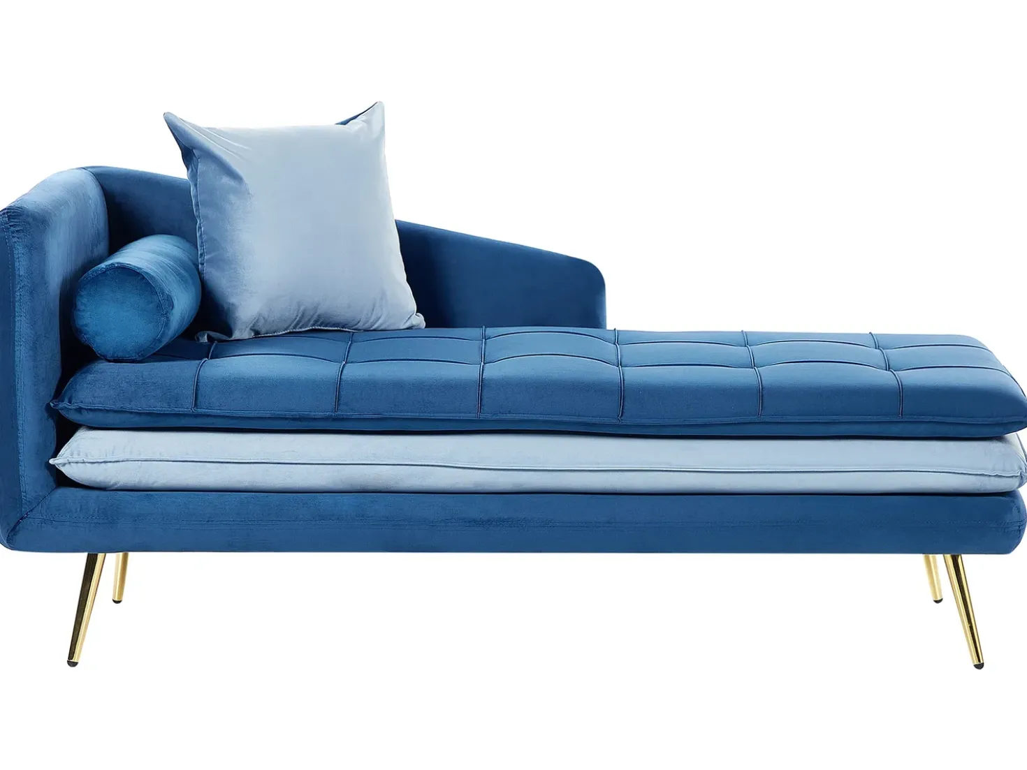 Chaise longue versione sinistra GONESSE Velluto Blu
