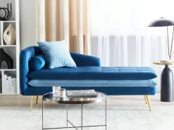 Chaise longue versione sinistra GONESSE Velluto Blu