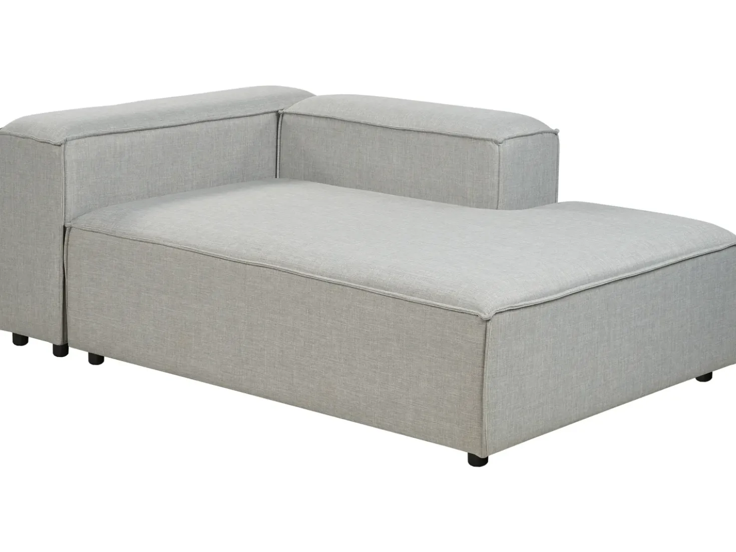 Chaise longue versione sinistra ARDAL Tessuto Grigio chiaro