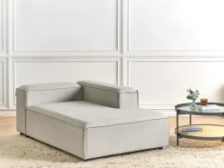 Chaise longue versione sinistra ARDAL Tessuto Grigio chiaro