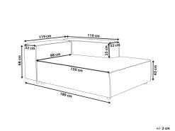 Chaise longue versione sinistra ARDAL Tessuto Grigio chiaro