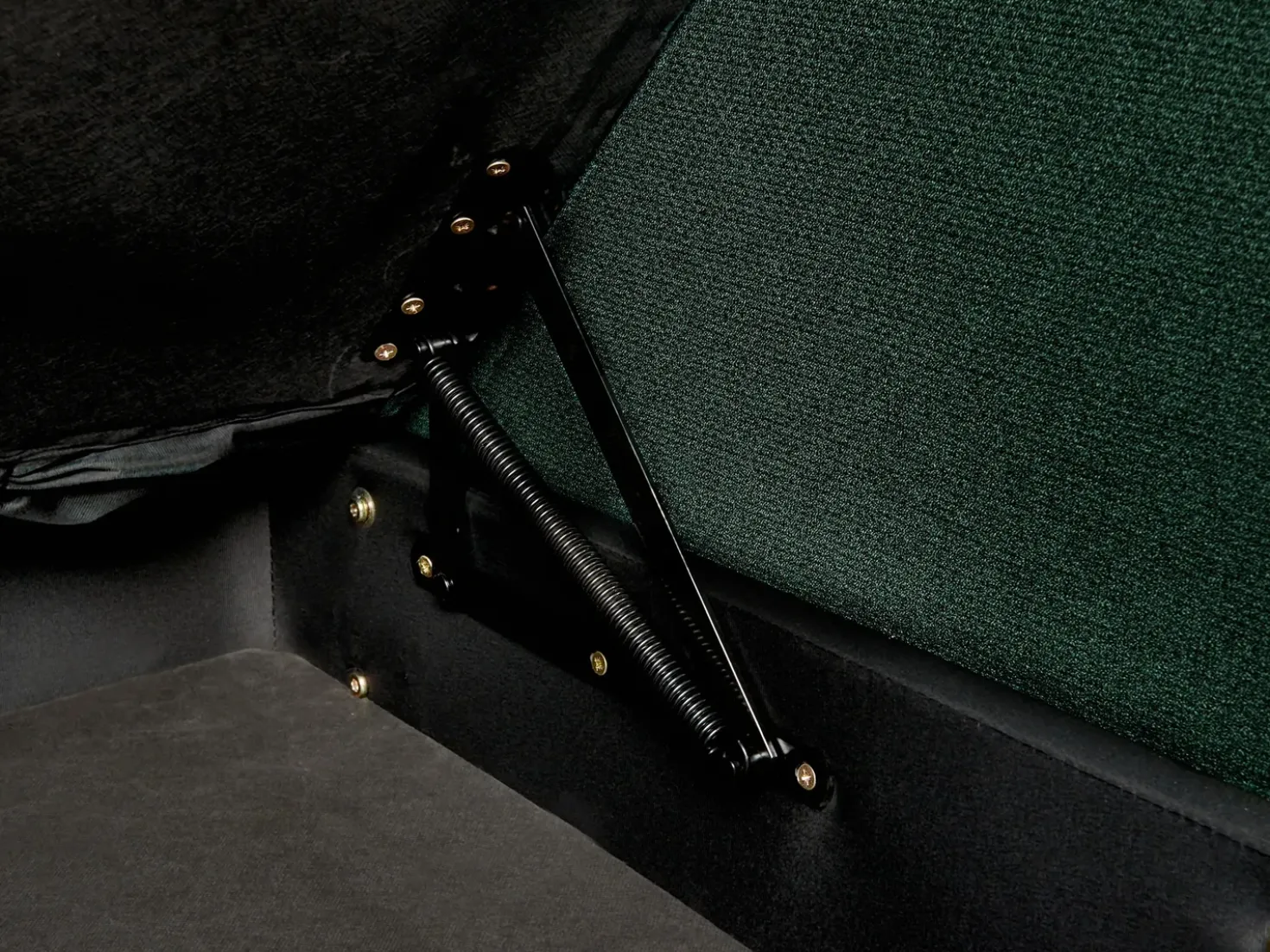 Chaise longue versione sinistra MERI Lino sintetico Verde con contenitore