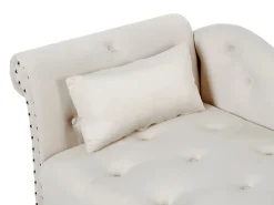 Chaise longue versione sinistra IVRY Velluto Beige chiaro