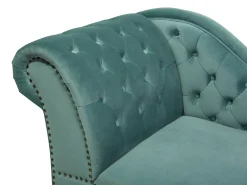 Chaise longue versione sinistra NIMES Velluto Verde menta