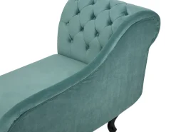 Chaise longue versione sinistra NIMES Velluto Verde menta