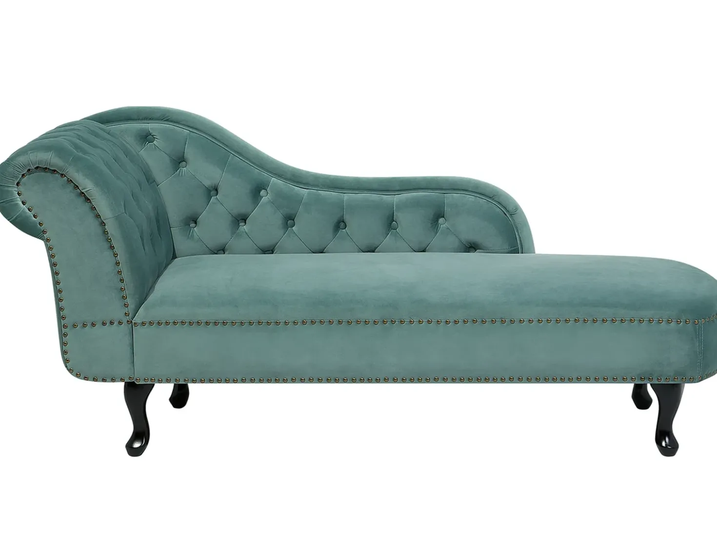 Chaise longue versione sinistra NIMES Velluto Verde menta