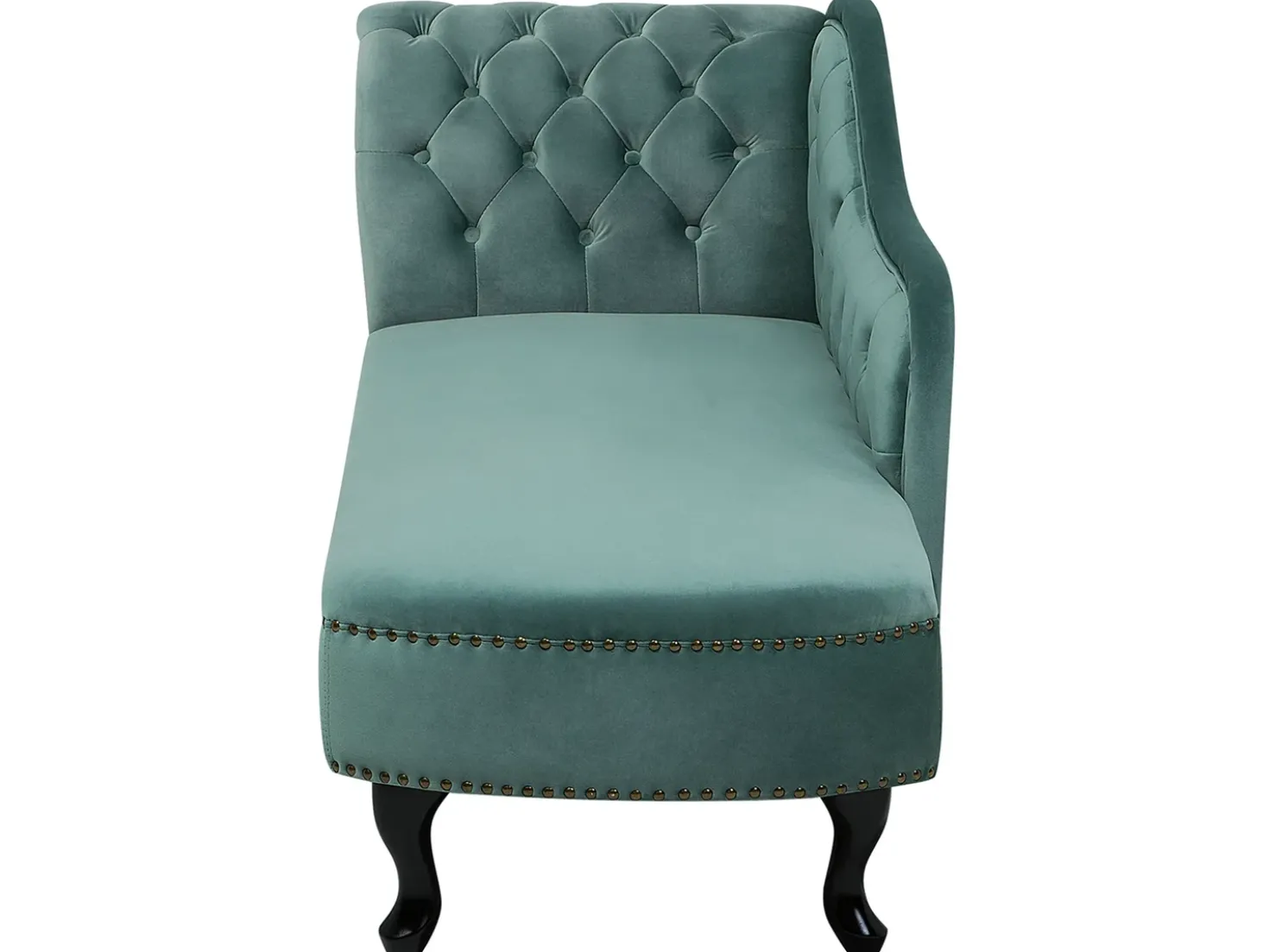 Chaise longue versione sinistra NIMES Velluto Verde menta