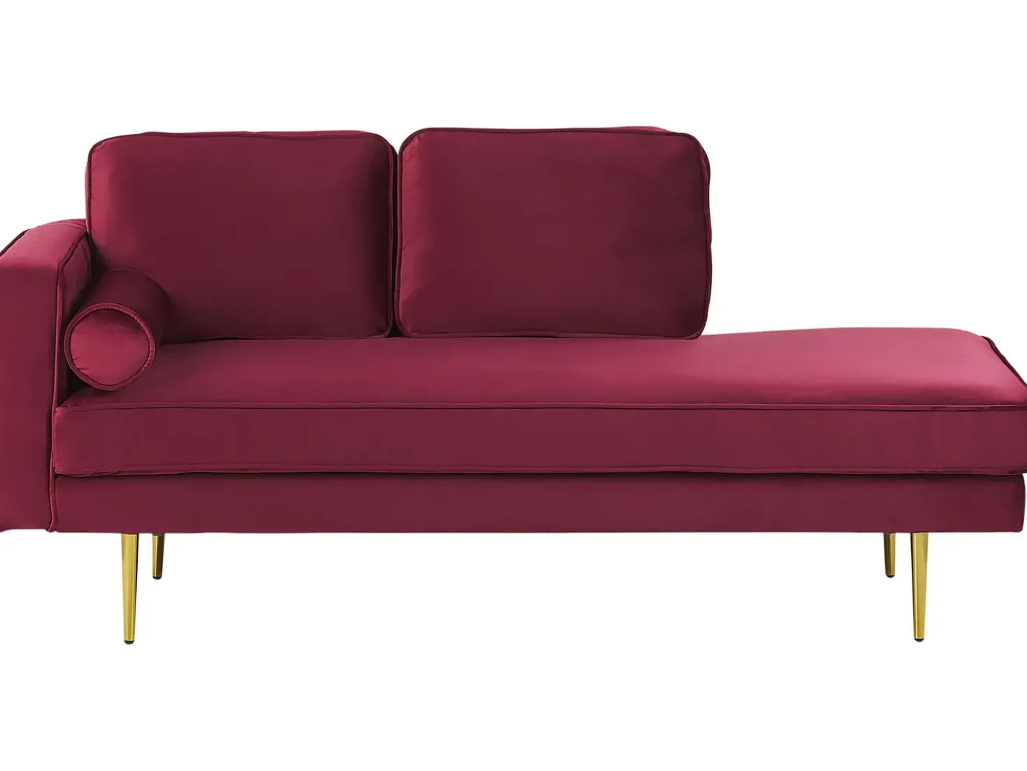 Chaise longue versione sinistra MIRAMAS Velluto Rosso scuro