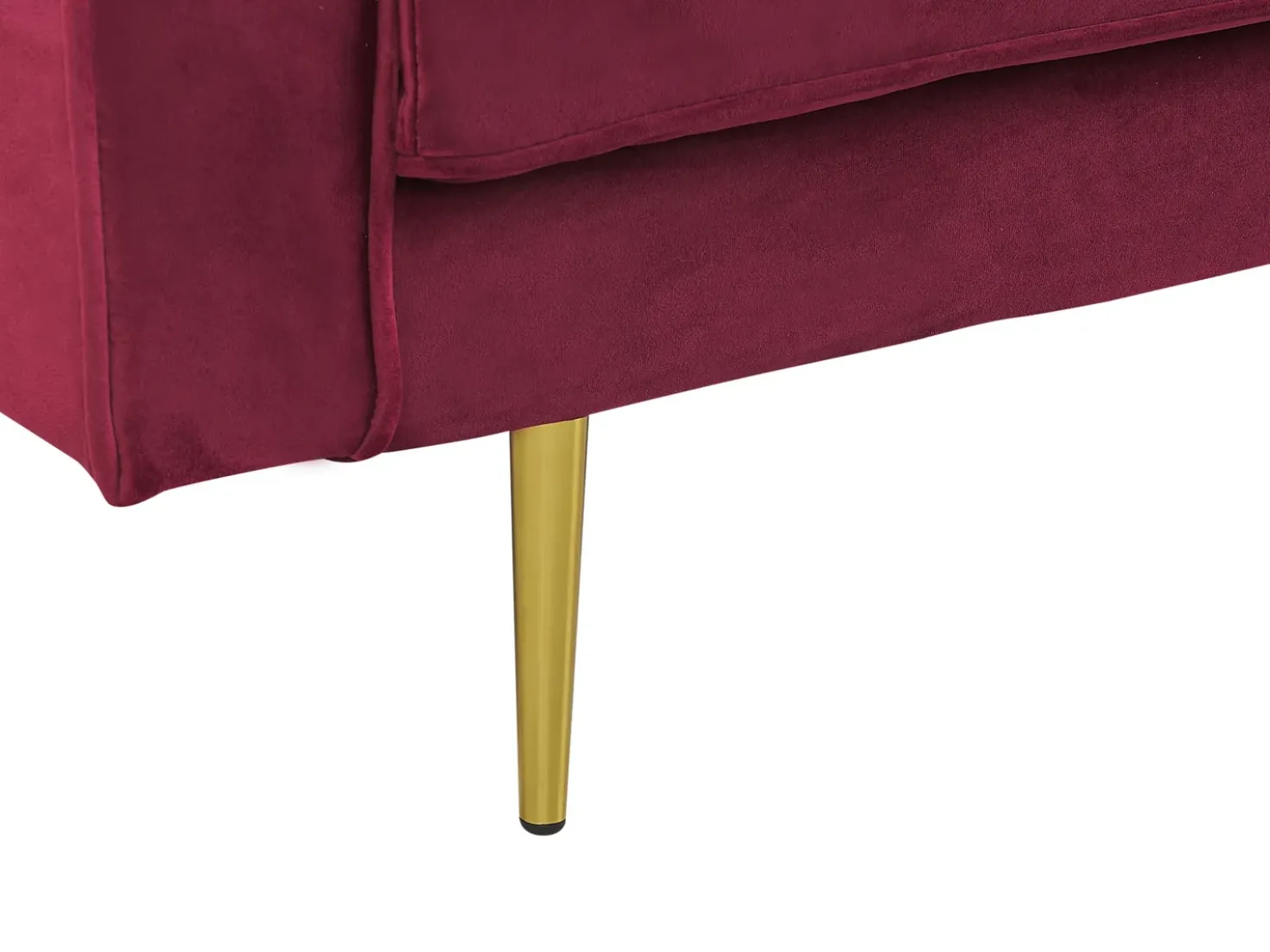 Chaise longue versione sinistra MIRAMAS Velluto Rosso scuro