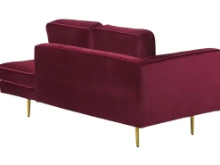 Chaise longue versione sinistra MIRAMAS Velluto Rosso scuro