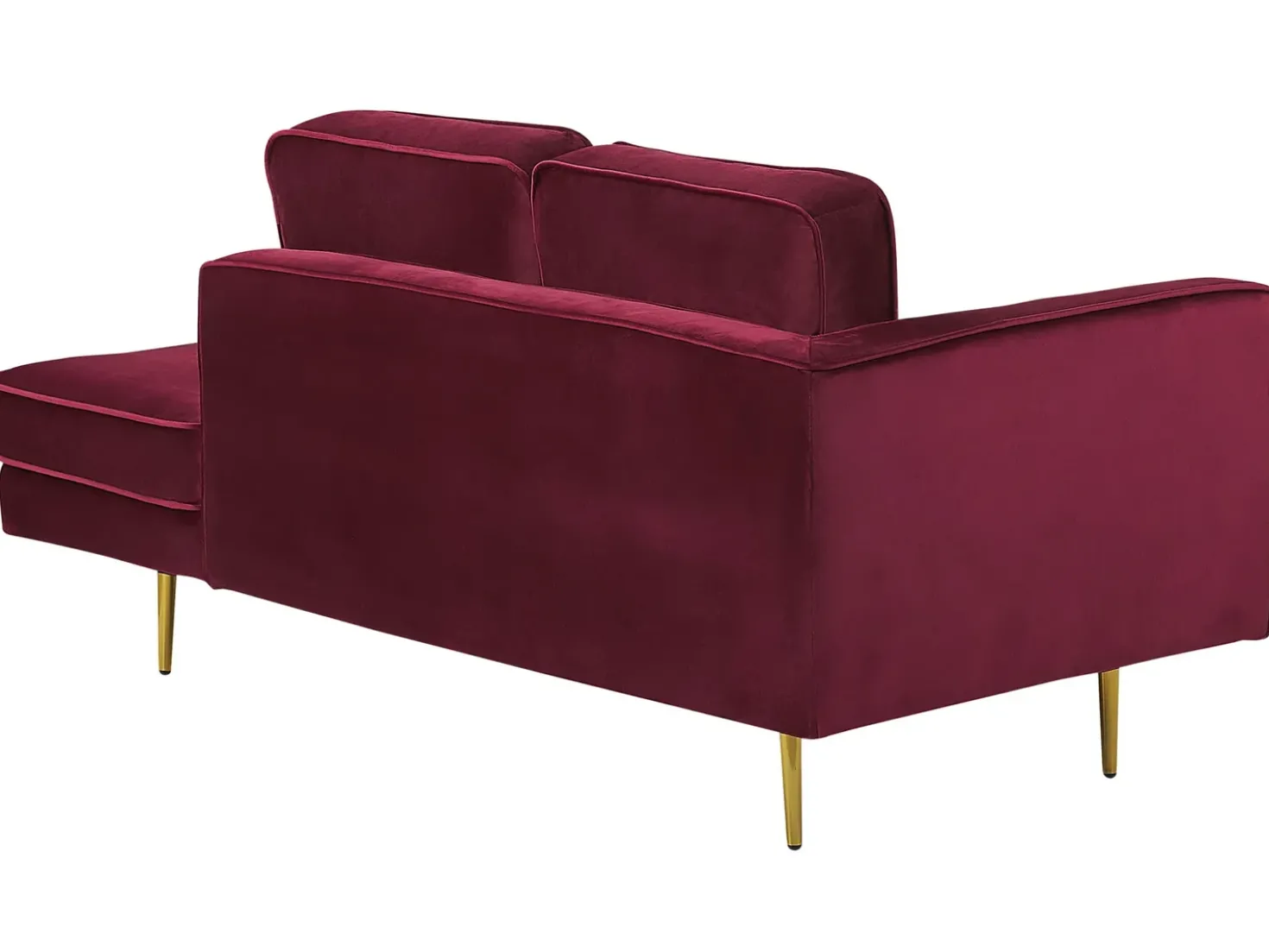 Chaise longue versione sinistra MIRAMAS Velluto Rosso scuro
