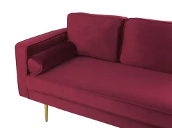 Chaise longue versione sinistra MIRAMAS Velluto Rosso scuro