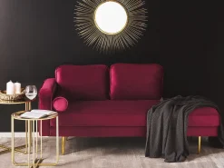 Chaise longue versione sinistra MIRAMAS Velluto Rosso scuro