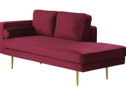 Chaise longue versione sinistra MIRAMAS Velluto Rosso scuro