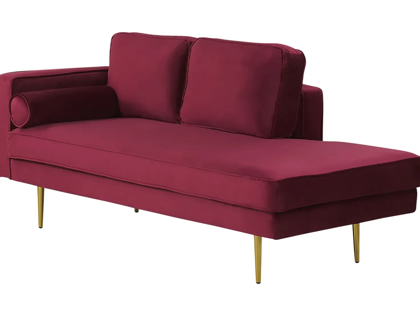 Chaise longue versione sinistra MIRAMAS Velluto Rosso scuro