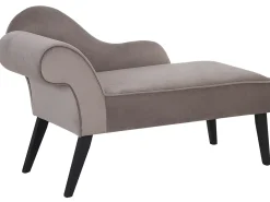 Chaise longue versione sinistra BIARRITZ Velluto Tortora