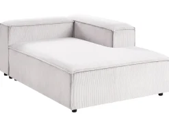 Chaise longue versione sinistra ARDAL Velluto a coste Bianco sporco