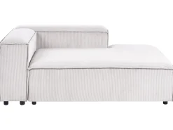 Chaise longue versione sinistra ARDAL Velluto a coste Bianco sporco