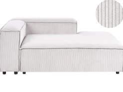 Chaise longue versione sinistra ARDAL Velluto a coste Bianco sporco