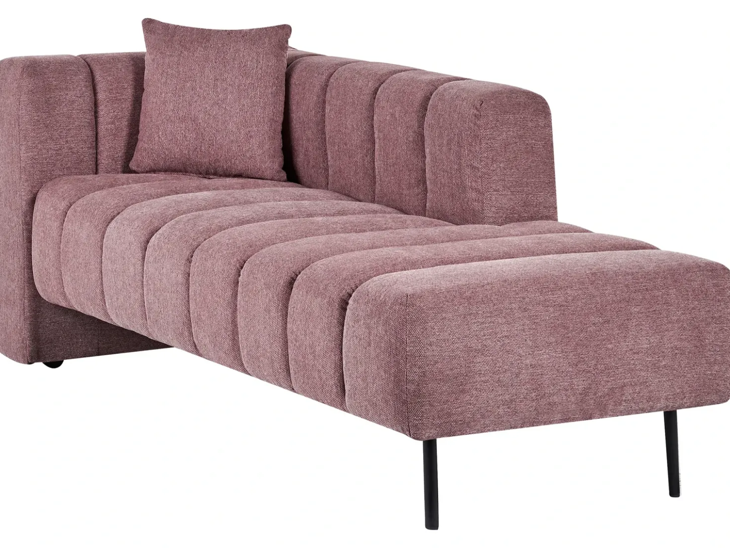 Chaise longue versione sinistra LANNILS Tessuto Rosa