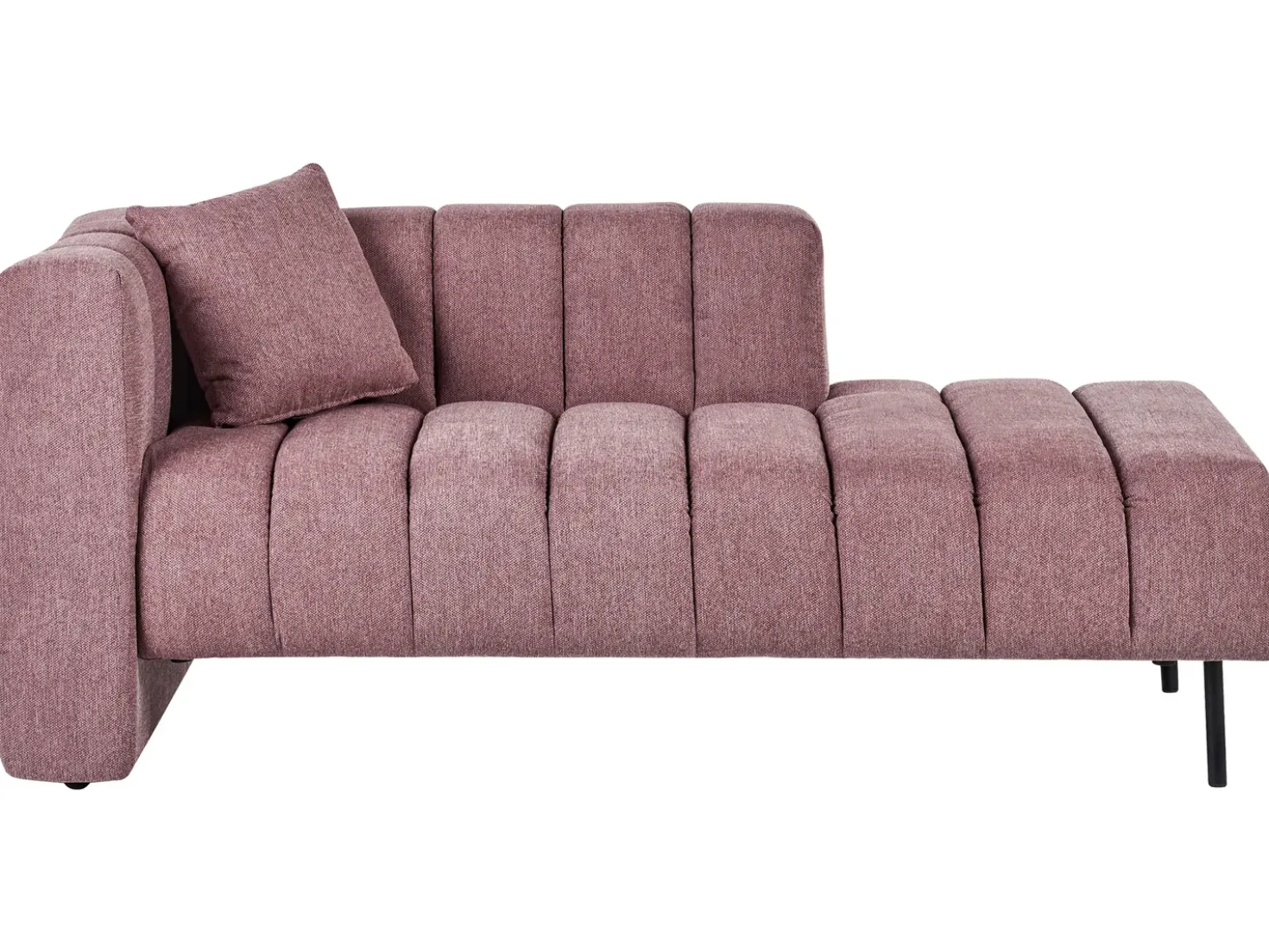 Chaise longue versione sinistra LANNILS Tessuto Rosa