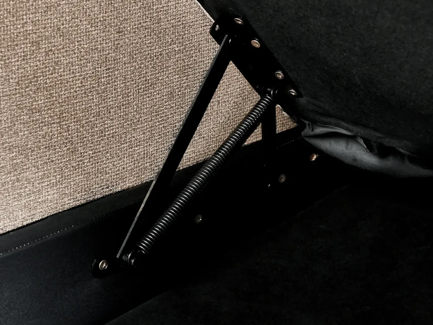 Chaise longue versione sinistra MERI Lino sintetico Marrone chiaro con contenitore