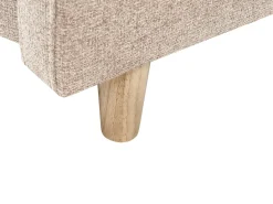 Chaise longue versione sinistra MERI Lino sintetico Marrone chiaro con contenitore