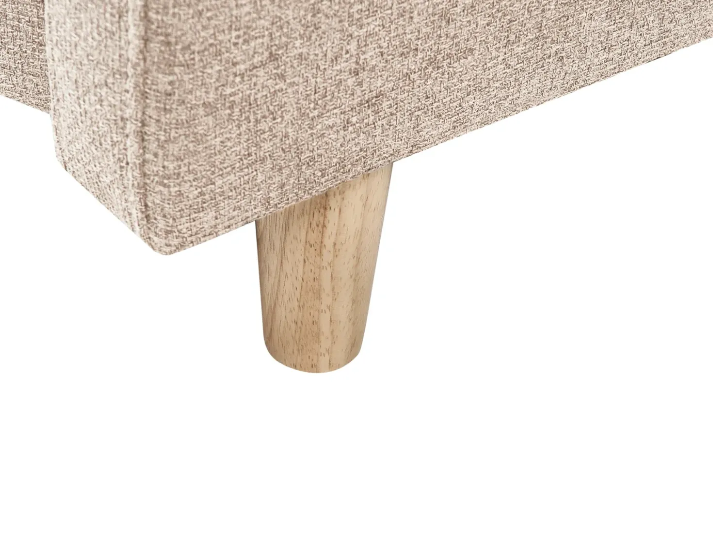 Chaise longue versione sinistra MERI Lino sintetico Marrone chiaro con contenitore