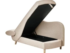Chaise longue versione sinistra MERI Lino sintetico Marrone chiaro con contenitore