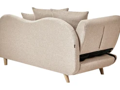Chaise longue versione sinistra MERI Lino sintetico Marrone chiaro con contenitore